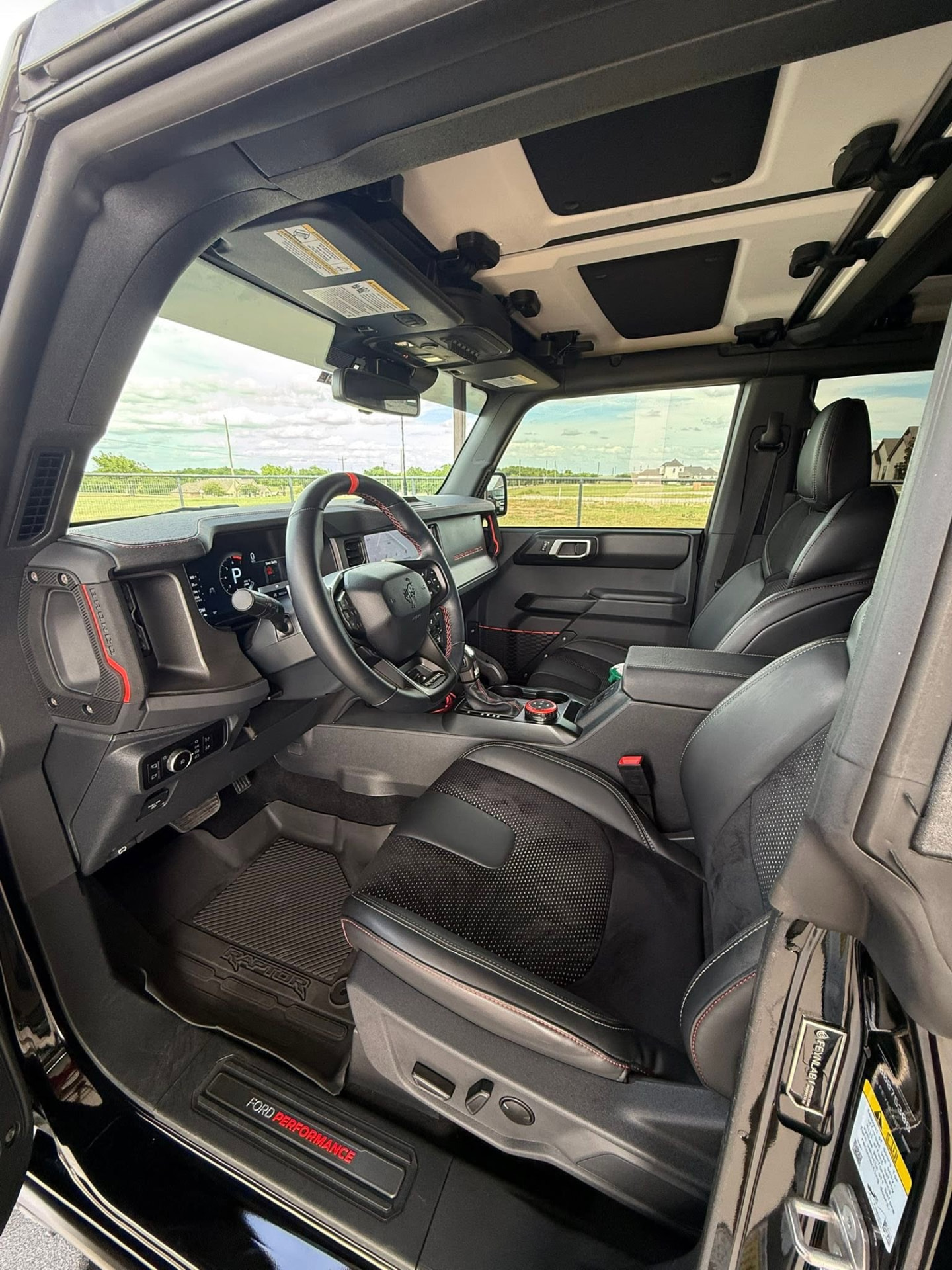 Bronco Raptor interior after a full detail
