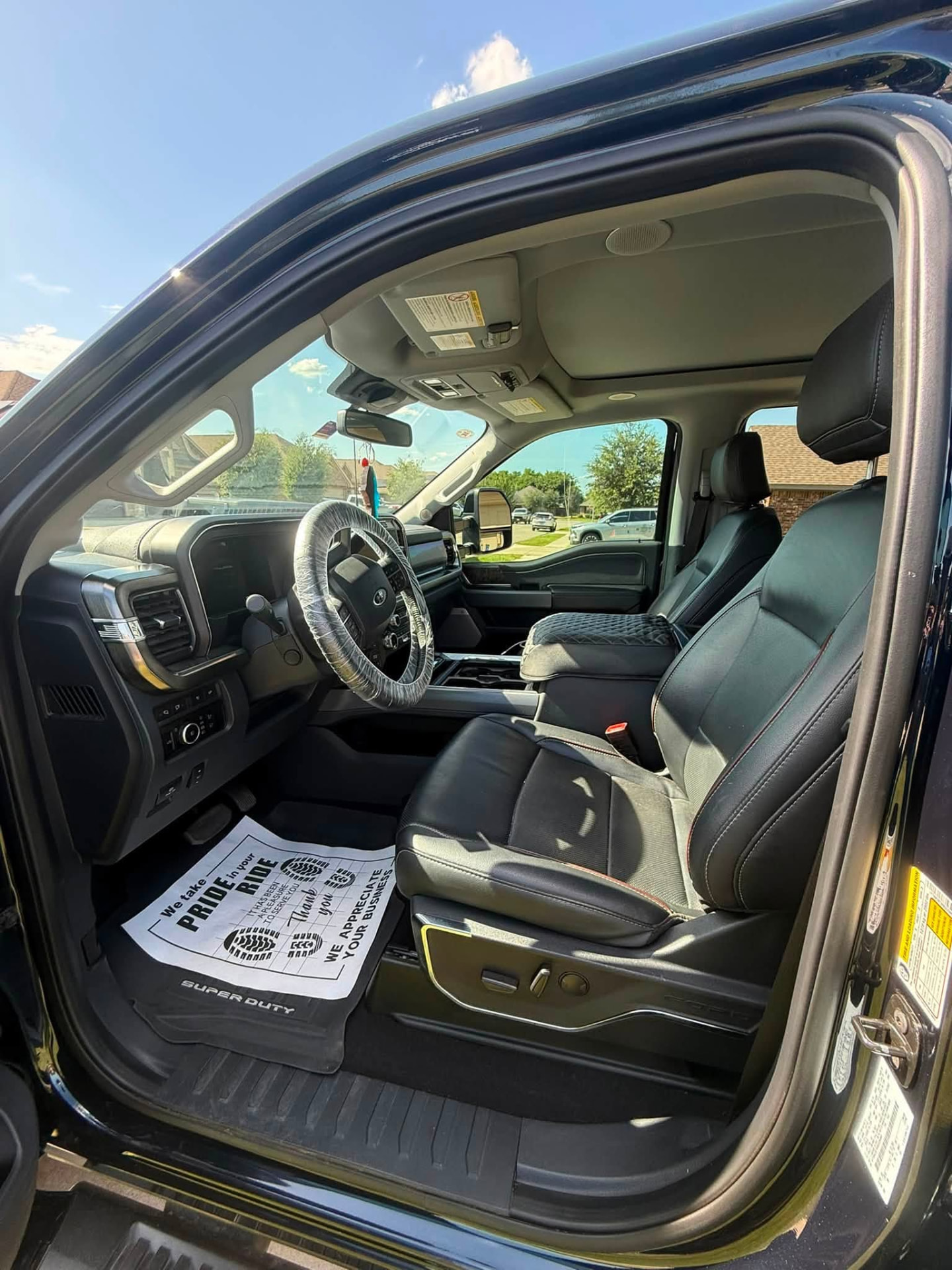 Ford Super Duty front seats and dash after an interior reset